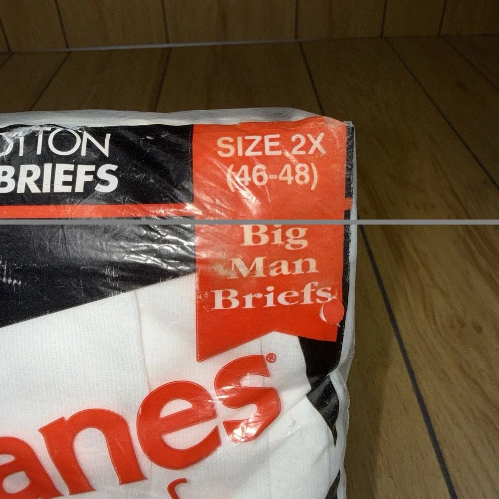 Vintage 1996 Hanes Men's Briefs Underwear Size 2X (48-50)Pack of 3 New Old Stock